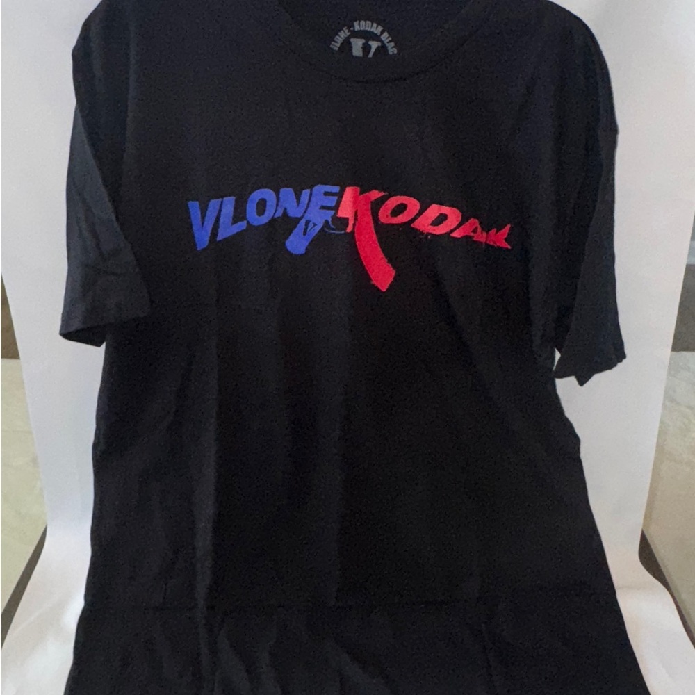 VLONE x Kodak Black Collab T-Shirt Size L Black Rare Graphic Front & Back